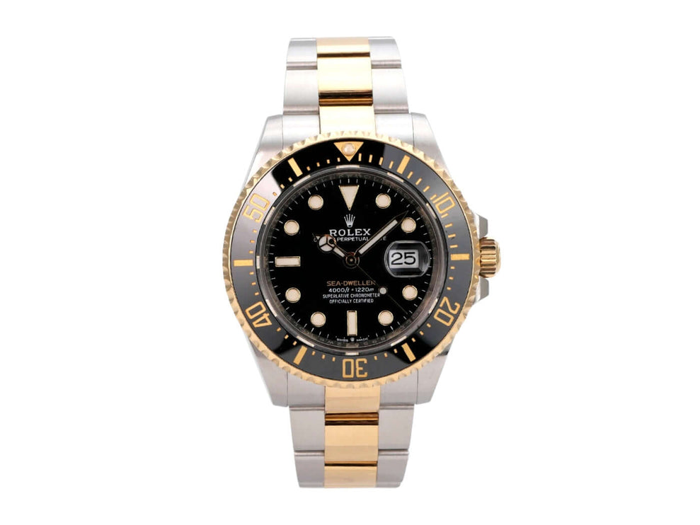 Rolex Sea-Dweller 4000 Ref. 126603 aus 2022, Edelstahl/Gelbgold, schwarzes Zifferblatt, 43 mm