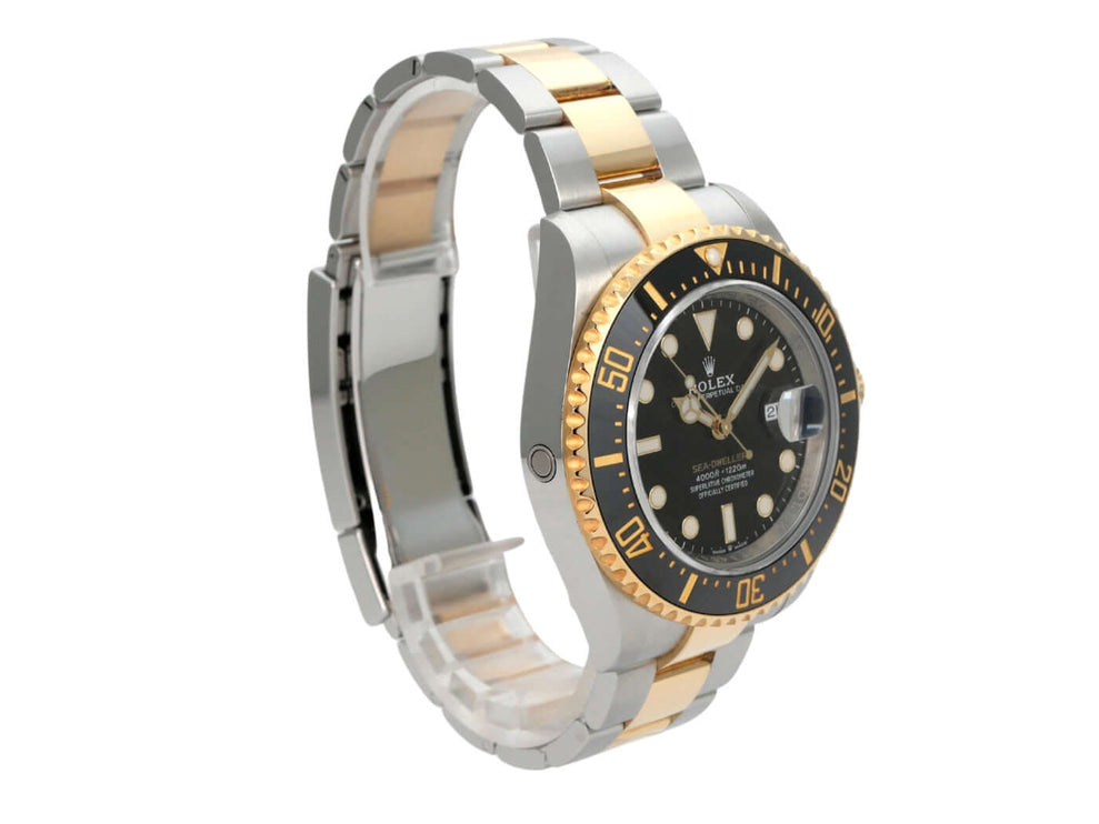 Rolex Sea-Dweller 4000 Ref. 126603 aus Edelstahl/Gelbgold mit schwarzem Zifferblatt und Goldlünette