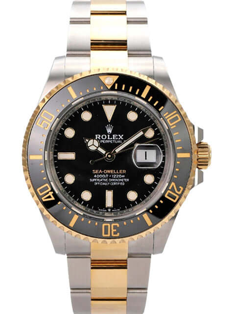 Rolex Sea-Dweller 4000 Ref. 126603, Edelstahl / Gelbgold, schwarzes Zifferblatt, Automatikwerk, 43 mm.