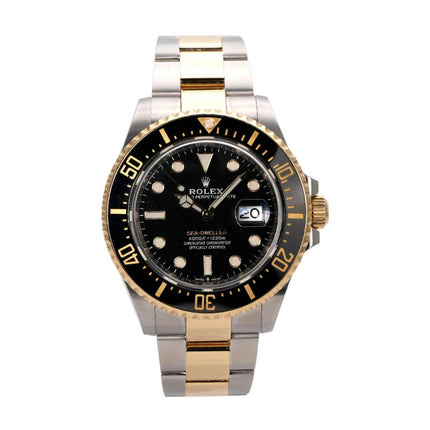Rolex Sea-Dweller 4000 Ref. 126603 in Edelstahl und Gelbgold mit schwarzem Zifferblatt und Sicherheitsfaltschließe.
