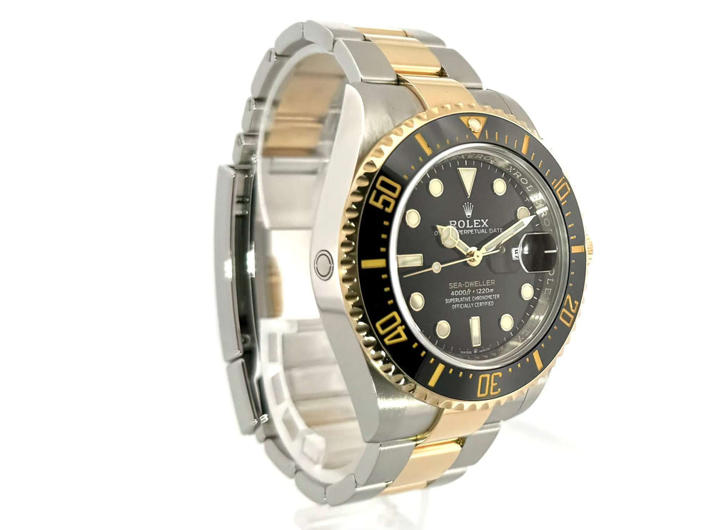 Rolex Sea-Dweller 4000 Ref. 126603 Automatik aus Edelstahl und Gelbgold, schwarzes Zifferblatt, Keramik-Lünette, Oyster Armband aus 2022