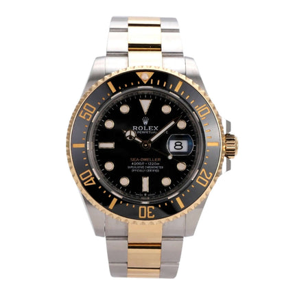 Rolex Sea-Dweller 4000 Ref. 126603 Uhr mit Edelstahl-Gehäuse und Gelbgold, schwarzes Zifferblatt, Automatikwerk.