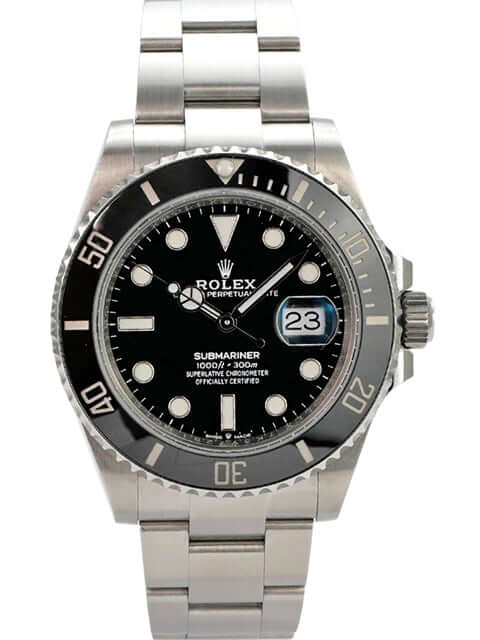 Rolex Submariner Date 126610LN aus Edelstahl mit schwarzem Zifferblatt, Keramiklünette und Oyster-Armband