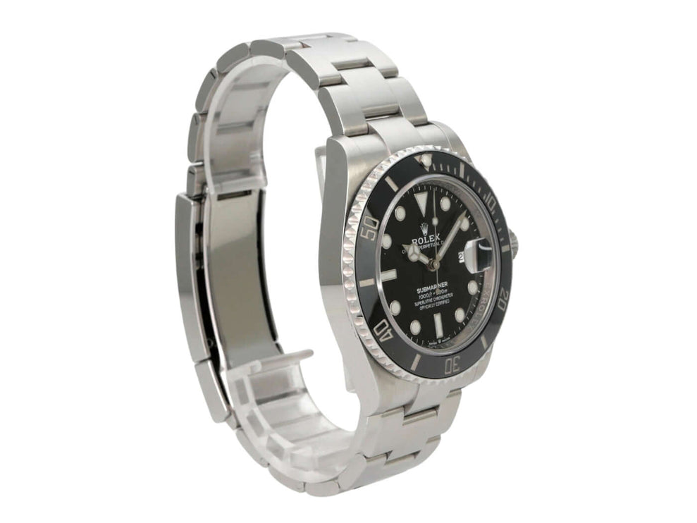 Rolex Submariner Date 126610LN aus 2020, Edelstahl-Uhr mit schwarzem Zifferblatt und Keramiklünette