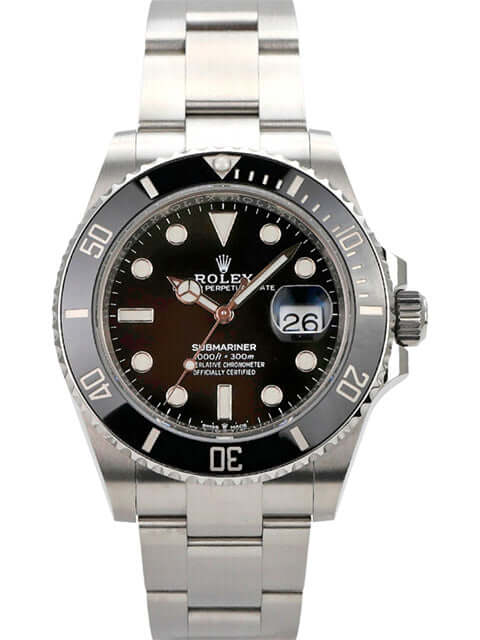 Rolex Submariner Date 126610LN mit schwarzem Zifferblatt und Edelstahlarmband, drehbare Lünette und automatisches Uhrwerk.