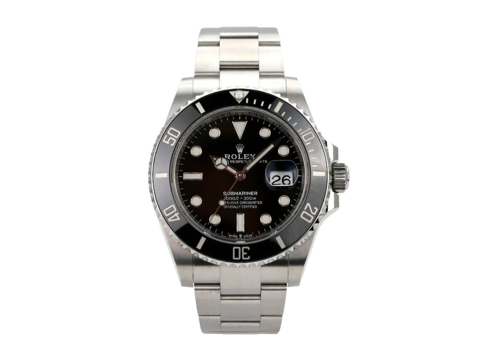 Rolex Submariner Date 126610LN mit Edelstahlgehäuse und schwarzem Zifferblatt, 41 mm Durchmesser, von 2022.