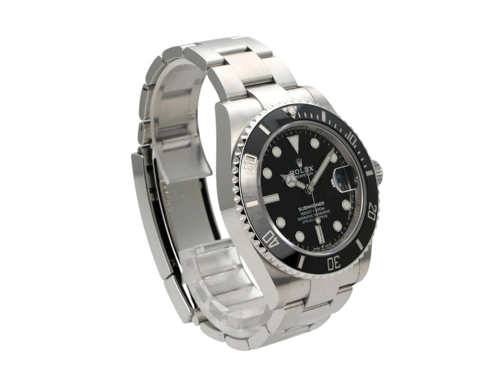 Rolex Submariner Date 126610LN Uhr mit Edelstahlarmband und schwarzem Zifferblatt aus 2022