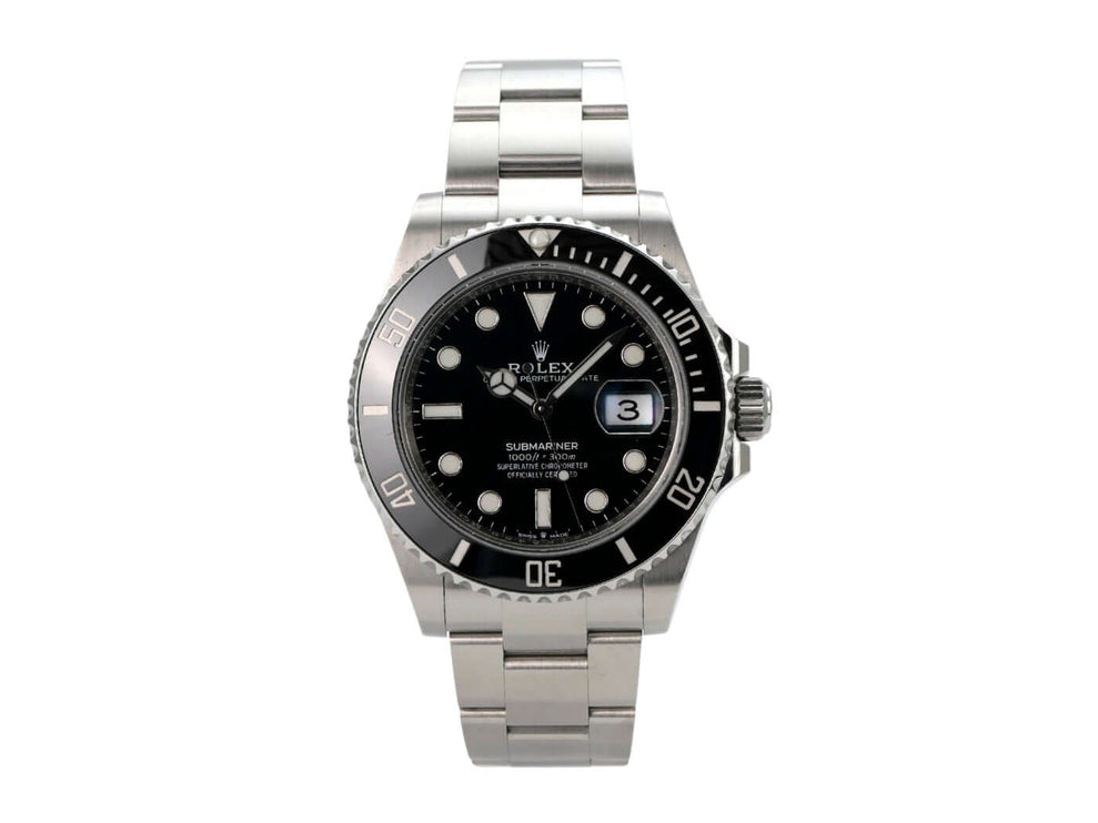 Rolex Submariner Date 126610LN mit schwarzem Zifferblatt, Edelstahlarmband und drehbarer Lünette
