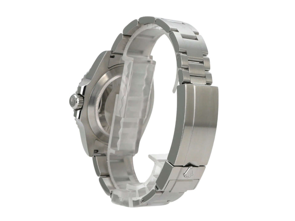 Rolex Submariner Date 126610LN Uhr mit poliertem und satiniertem Edelstahlarmband, Seitenansicht.