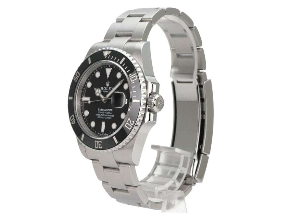Rolex Submariner Date 126610LN aus Edelstahl mit schwarzem Zifferblatt, Keramiklünette und Oyster-Armband