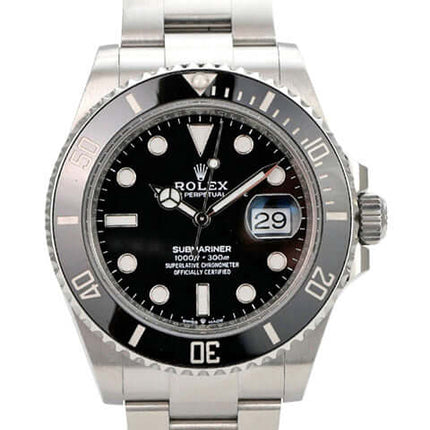 Rolex Submariner Date 126610LN, schwarze Taucheruhr aus Edelstahl mit Keramiklünette und Oyster-Armband
