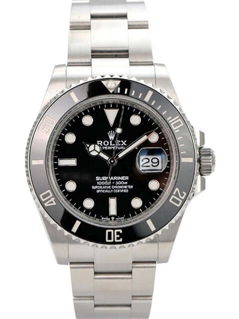 Rolex Submariner Date 126610LN, schwarze Taucheruhr aus Edelstahl mit Keramiklünette und Oyster-Armband