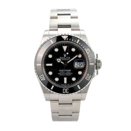 Rolex Submariner Date 126610LN, schwarze Zifferblatt-Uhr aus Edelstahl mit Datum und Oyster-Armband
