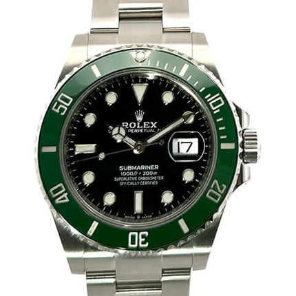 Rolex Submariner Date Edelstahl 126610LV, schwarzes Zifferblatt, grüne Keramik-Lünette, poliertes und satiniertes Edelstahlgehäuse, 2020.