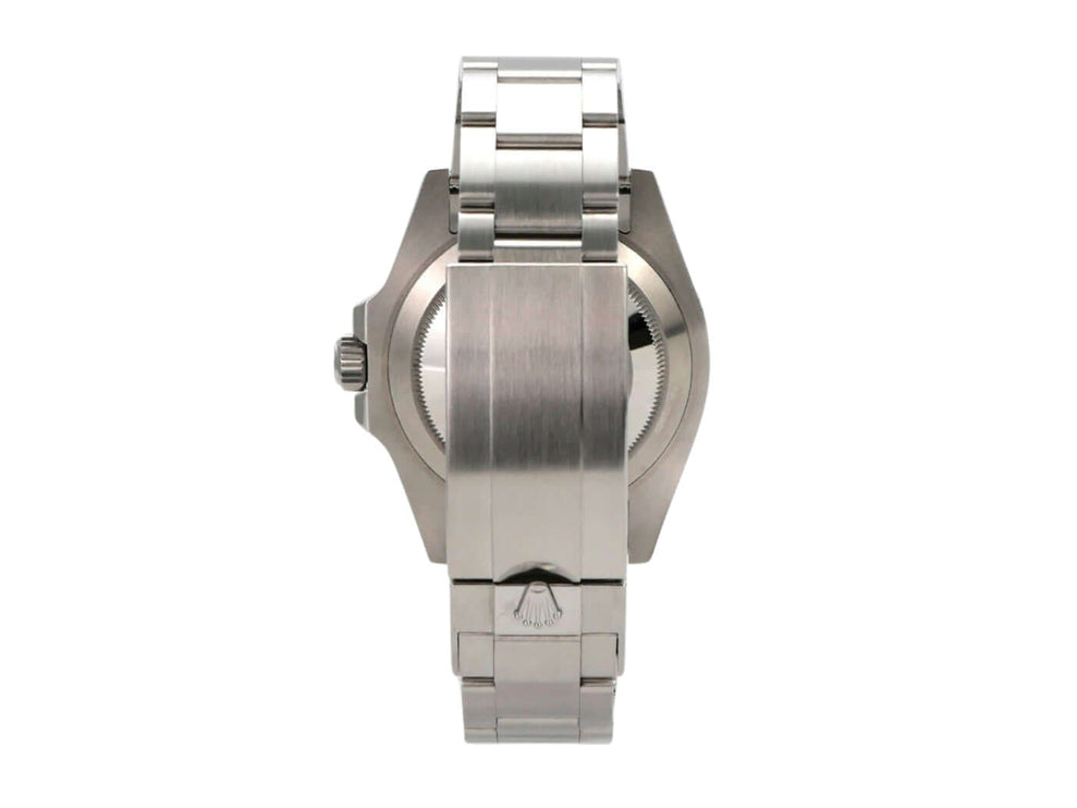 Rückansicht der Rolex Submariner Date Edelstahl 126610LV mit poliertem und satinierten Armband.