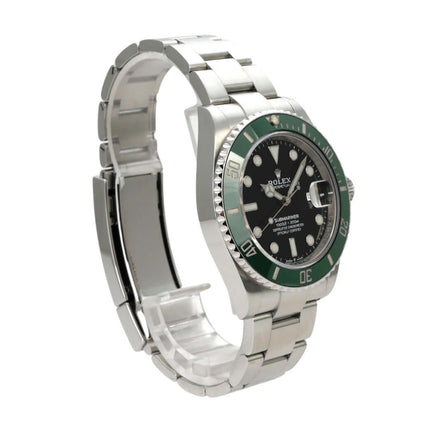 Rolex Submariner Date Edelstahl 126610LV, hochwertige Taucheruhr mit grüner Keramiklünette und schwarzem Zifferblatt.