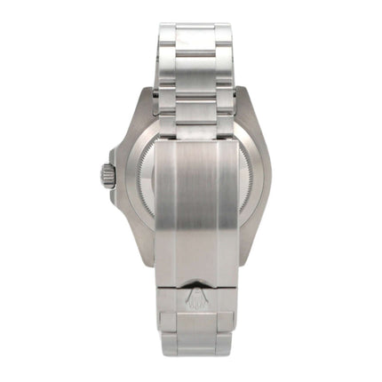 Rolex Submariner Date Edelstahl 126610LV, Rückansicht mit poliertem und satiniertem Edelstahlarmband.