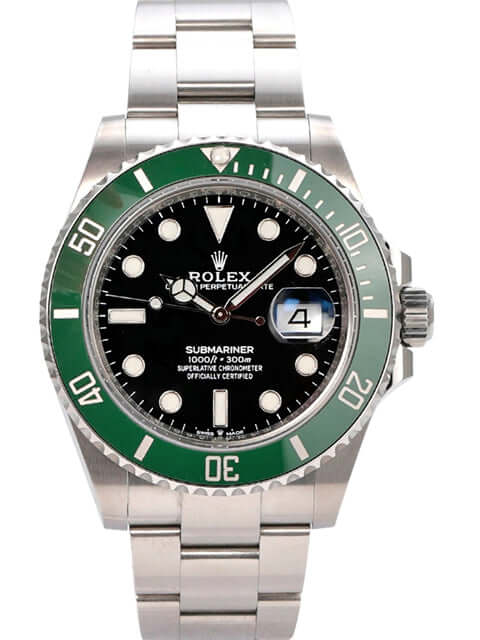 Rolex Submariner Date Edelstahl 126610LV, schwarzes Zifferblatt, grüne Keramiklünette, Edelstahlarmband