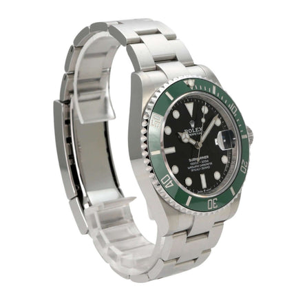 Rolex Submariner Date Edelstahl 126610LV mit grünem Keramik-Lünettenring, schwarzem Zifferblatt und Oysterarmband