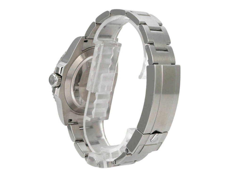 Rolex Submariner Date Edelstahl 126610LV, Rückansicht mit Oyster-Armband aus Edelstahl und Gehäuse in 41 mm