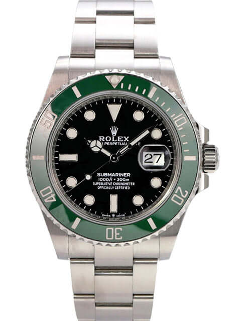 Rolex Submariner Date Edelstahl 126610LV mit schwarzem Zifferblatt, grüner Keramik-Lünette und Oyster-Armband