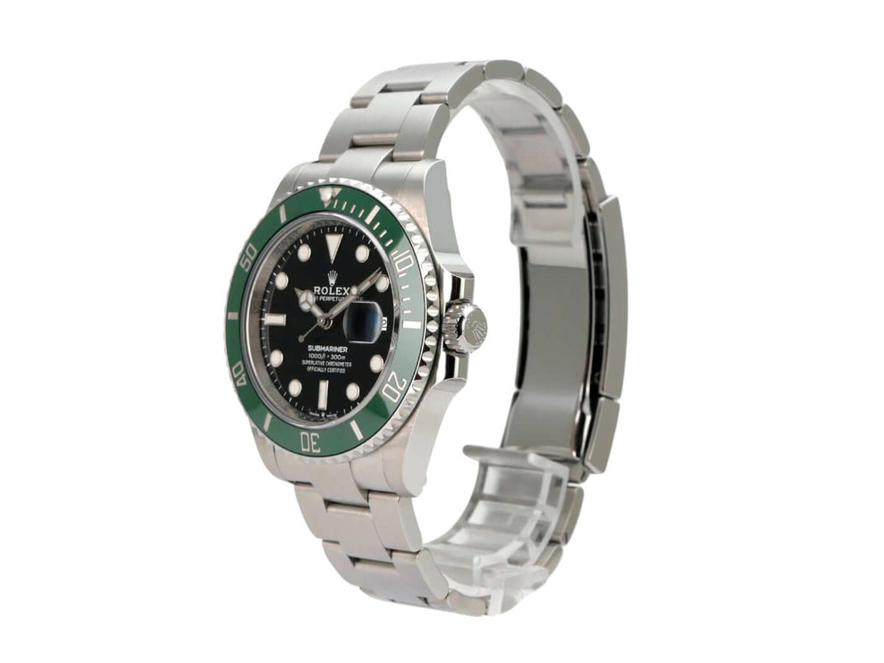 Rolex Submariner Date Edelstahl Ref. 126610LV mit grünem Keramikanzeige und poliertem Edelstahlarmband