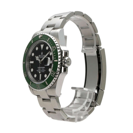 Rolex Submariner Date Edelstahl Ref. 126610LV mit grünem Keramikring und schwarzem Zifferblatt, poliertes Edelstahlarmband