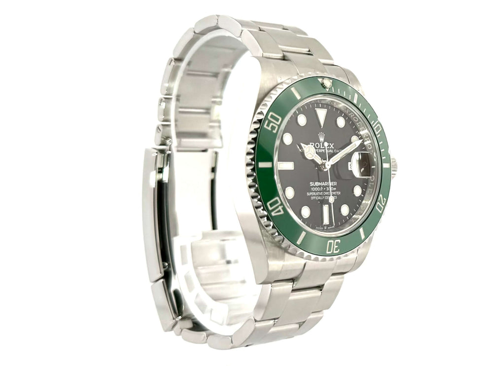 Rolex Submariner Date Edelstahl 126610LV mit grünem Keramiklünet, Edelstahlgehäuse und -armband, schwarze Zifferblatt, aus 09-2021, Automatikwerk