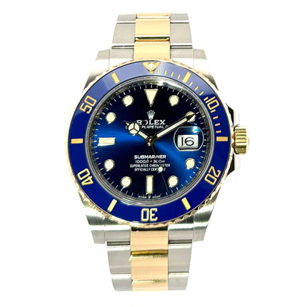 Rolex Submariner Date 41 Edelstahl Gelbgold Ref. 126613LB, blaues Zifferblatt, 18K Gelbgold Lünette, 2020 Modell.