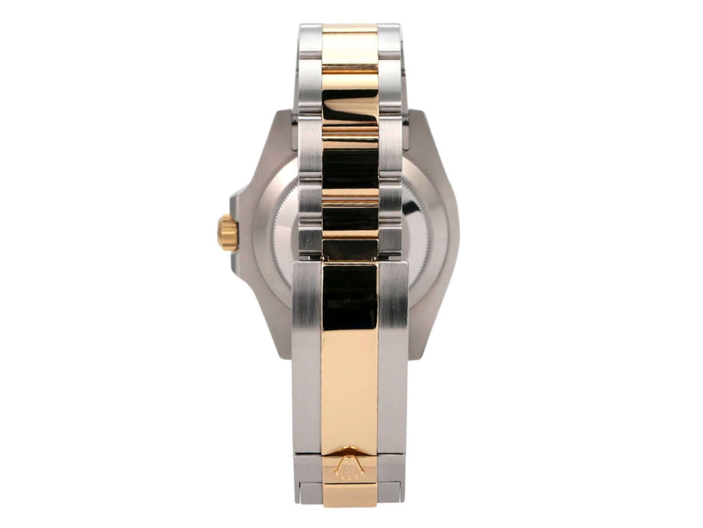 Rolex Submariner Date 41 Edelstahl Gelbgold 126613LB Armband Ansicht von hinten, Edelstahl und Gelbgold, poliert und satiniert.