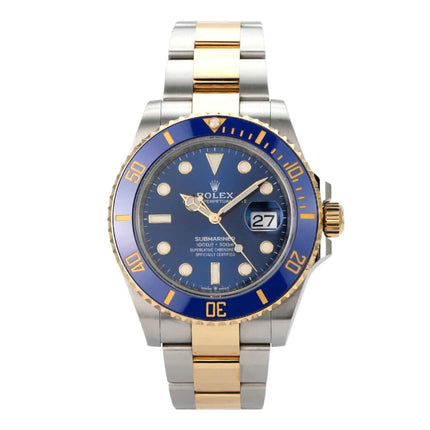 Rolex Submariner Date 41 Edelstahl Gelbgold 126613LB mit blauem Zifferblatt und 18 Karat Gelbgold Lünette