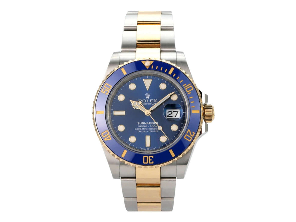 Rolex Submariner Date 41 Edelstahl Gelbgold 126613LB mit blauem Zifferblatt und 18 Karat Gelbgold Lünette