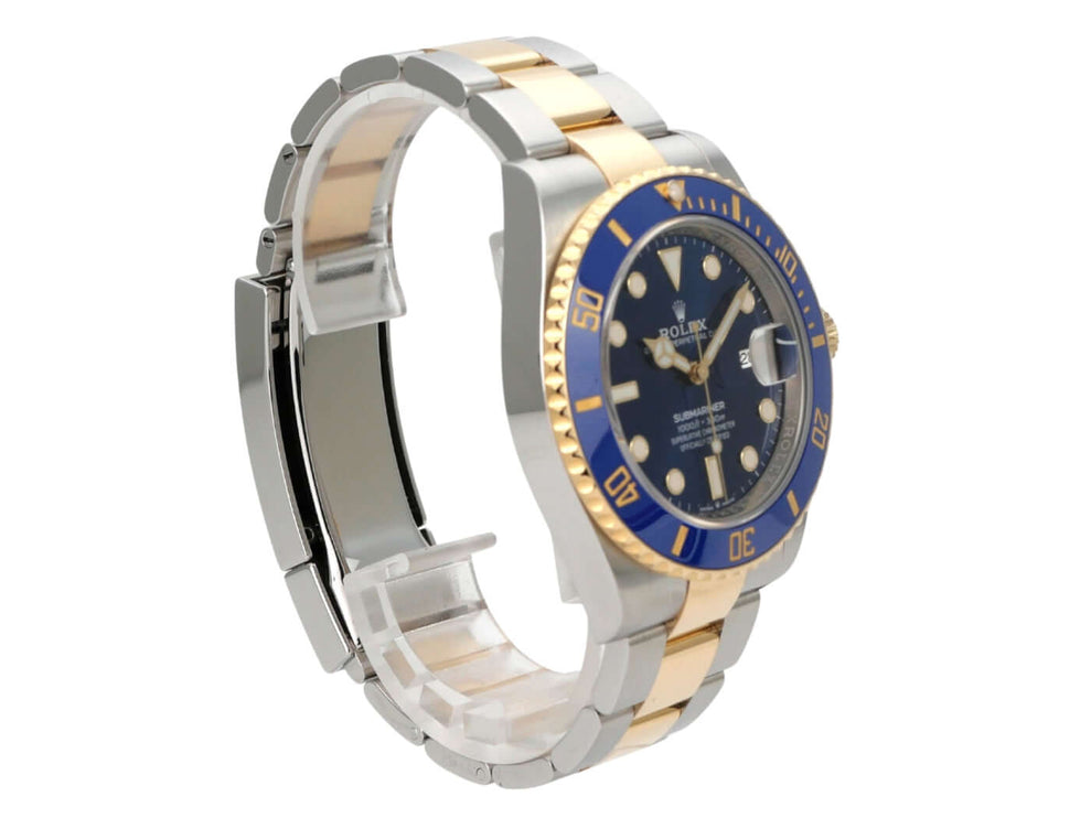 Rolex Submariner Date 41 Edelstahl Gelbgold 126613LB mit blauem Zifferblatt und goldener Lünette