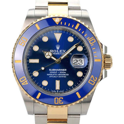 Rolex Submariner Date 41 Edelstahl Gelbgold 126613LB mit blauem Zifferblatt und 18 Karat Gelbgold-Lünette