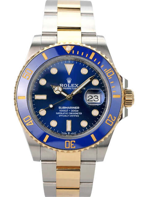 Rolex Submariner Date 41 Edelstahl Gelbgold 126613LB mit blauem Zifferblatt und 18 Karat Gelbgold-Lünette