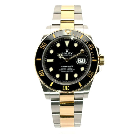Rolex Submariner Date 41mm Edelstahl Gelbgold 126613LN, schwarzes Zifferblatt, poliertes und satiniertes Oyster-Armband, 2021 Edition