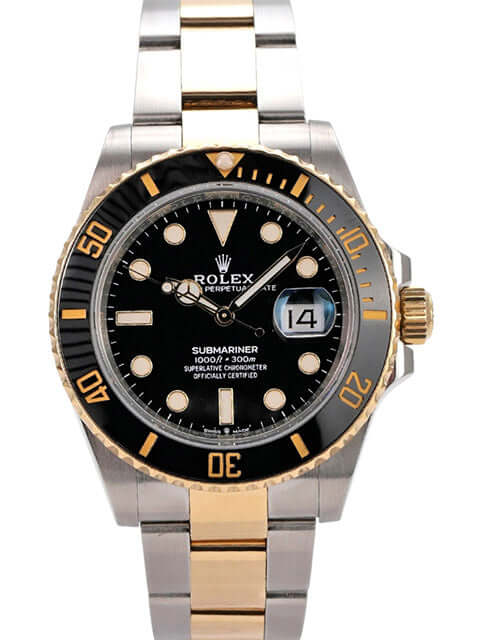 Rolex Submariner Date 41 Edelstahl Gelbgold 126613LN - elegante Taucheruhr mit schwarzem Zifferblatt und Keramikeinlage.
