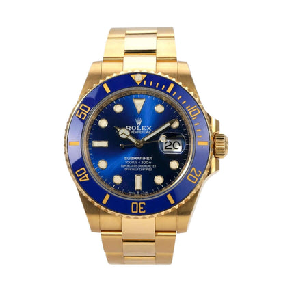 Rolex Submariner Date 41 Gelbgold 126618LB Uhr mit blauem Zifferblatt und 18 Karat Gelbgold Armband