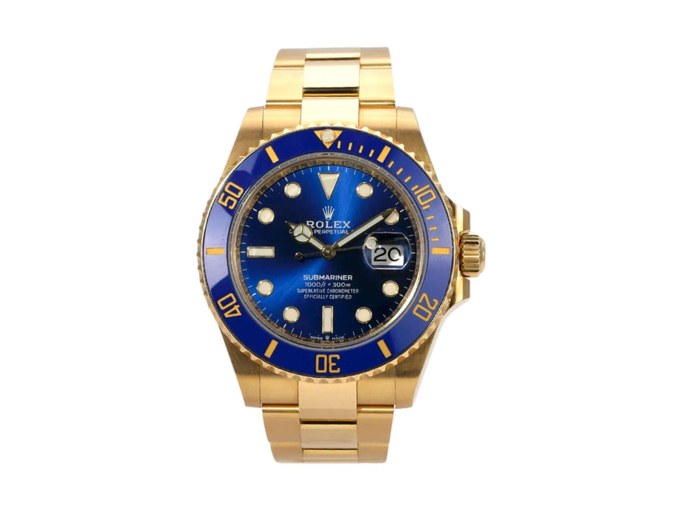Rolex Submariner Date 41 Gelbgold 126618LB Uhr mit blauem Zifferblatt und 18 Karat Gelbgold Armband