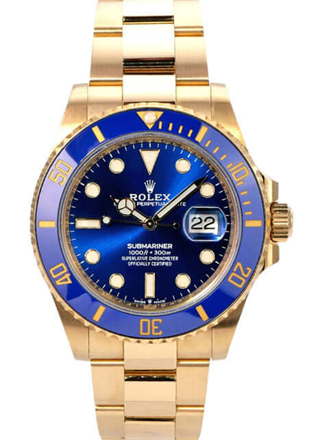 Rolex Submariner Date 41 Gelbgold 126618LB mit blauem Zifferblatt und 18 Karat Gelbgold Armband