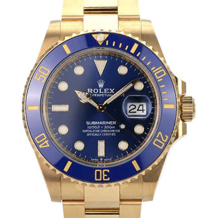 Rolex Submariner Date 41 Gelbgold 126618LB mit blauem Zifferblatt, Goldarmband und Keramiklünette