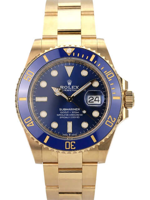 Rolex Submariner Date 41 Gelbgold 126618LB mit blauem Zifferblatt, Goldarmband und Keramiklünette