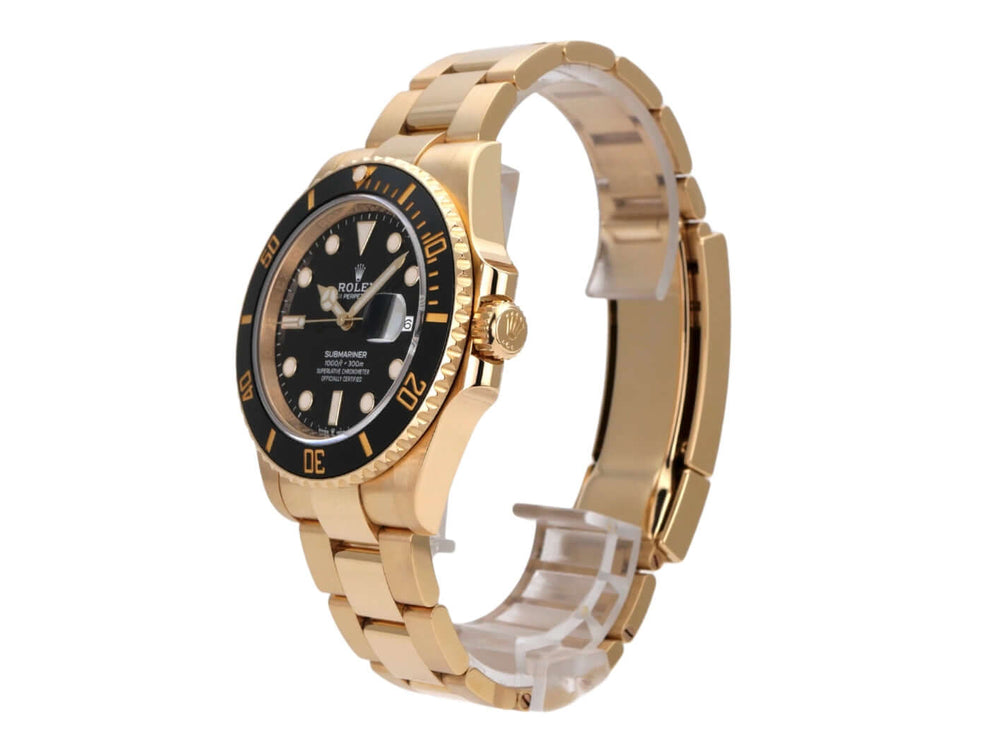 Rolex Submariner Date 41 in 18 Karat Gelbgold mit schwarzem Zifferblatt und Keramikkobalt. Modell 126618LN.
