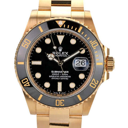 Rolex Submariner Date 41 Gelbgold 126618LN mit schwarzem Zifferblatt und 18 Karat Gelbgold Armband