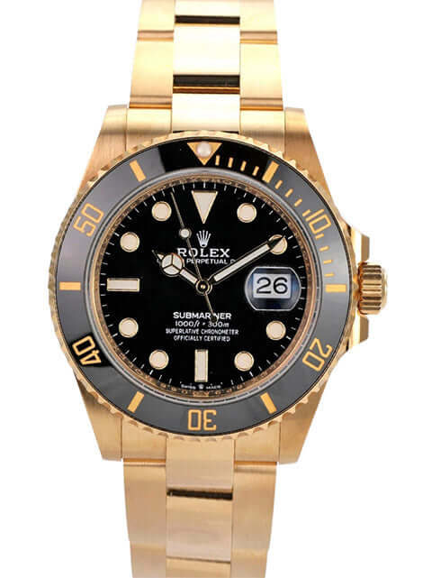 Rolex Submariner Date 41 Gelbgold 126618LN mit schwarzem Zifferblatt und 18 Karat Gelbgold Armband