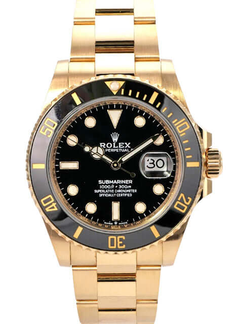 Rolex Submariner Date 41 Gelbgold 126618LN mit schwarzem Zifferblatt und goldenem Armband