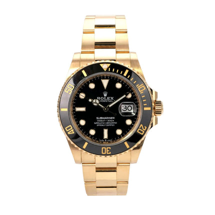Rolex Submariner Date 41 Gelbgold 126618LN mit schwarzem Zifferblatt und 18 Karat Gelbgold Armband