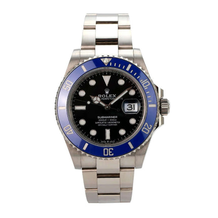 Rolex Submariner Date Weißgold 126619LB mit schwarzem Zifferblatt, blauem Cerachrom-Lünettenring und Weißgold-Oyster-Armband