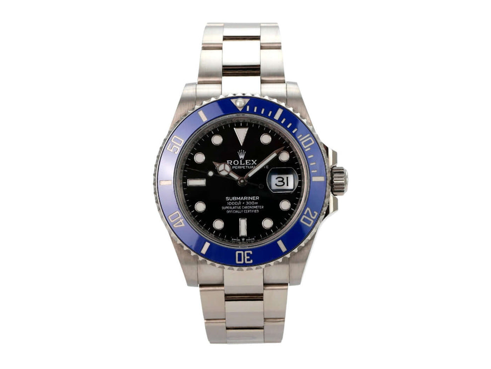 Rolex Submariner Date Weißgold 126619LB mit schwarzem Zifferblatt, blauem Cerachrom-Lünettenring und Weißgold-Oyster-Armband