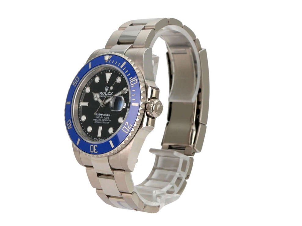 Rolex Submariner Date Weißgold 126619LB mit schwarzem Zifferblatt und blauer Lünette